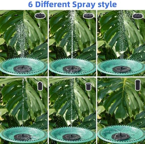 Solar Fountain for Bird Bath, Solar Water Fountain with Multiple Nozzles & Fixed Pipes, Upgraded Version 3.5W Solar Water Pump, Suitable for Bird Bath, Garden, Courtyard, Fish Tank, Outdoor