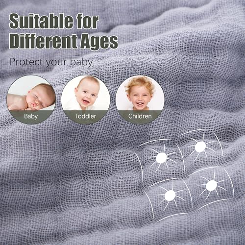 2 Pack Hooded Baby Towels - 100% Muslin Cotton for Newborns, Infants, Toddlers - Large 32x32Inch Size - Highly Absorbent and Essential for Newborn Care, Green and Grey
