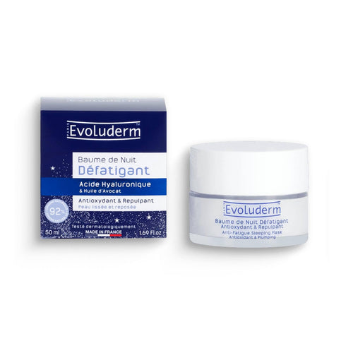 Evoluderm Anti-Fatigue Plumping Night Cream Sleeping Balm (Mask) Antioxidant Hyaluronic Acid & Avocado 1.69 Fl Oz