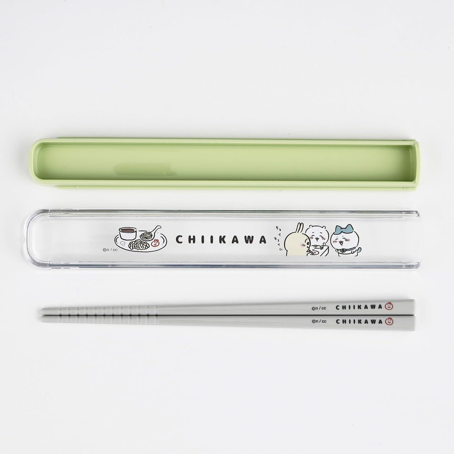 OSK Chiikawa Pull Lid Chopsticks Case Set, 6.9 x 1.1 x 0.6 inches (175 x 27 x 15 mm), Plastic HS-11