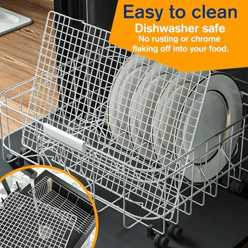 2PCS Cooling Racks for Cooking and Baking -11.65''x16.85''Heavy Duty Stainless Steel Wire Rack for Baking, Grilling, Roasting - Oven & Dishwasher Safe - Fits Half Sheet Pan(Silver)