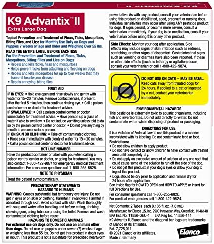 K9 Advantix II XL Dog Vet-Recommended Flea, Tick & Mosquito Treatment & Prevention | Dogs Over 55 lbs. | 2-Mo Supply