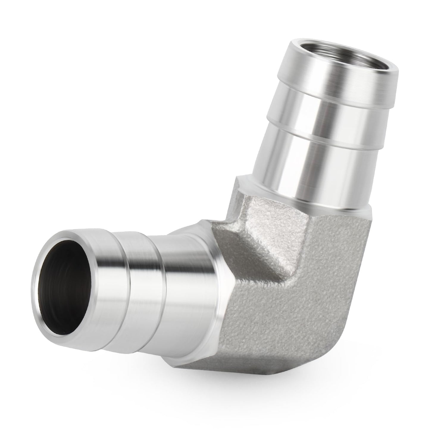 TAISHER 1PCS 304 Stainless Steel 90 Degree Elbow Hose Fitting - 1" Barb x 1" Barb for Fuel/Air/Liquid/Gas with 2PCS Hose Clamp