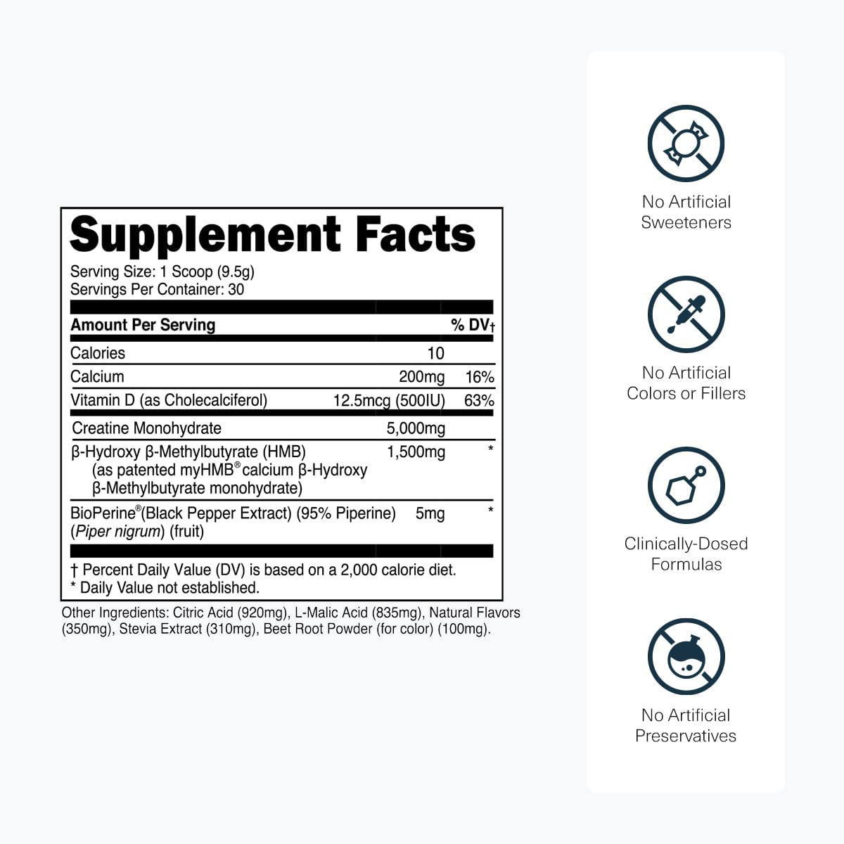 Transparent Labs Creatine HMB - Creatine Monohydrate Powder with HMB for Muscle Growth, Increased Strength, Enhanced Energy Output, and Improved Athletic Performance - 30 Servings, Hawaiian Splash