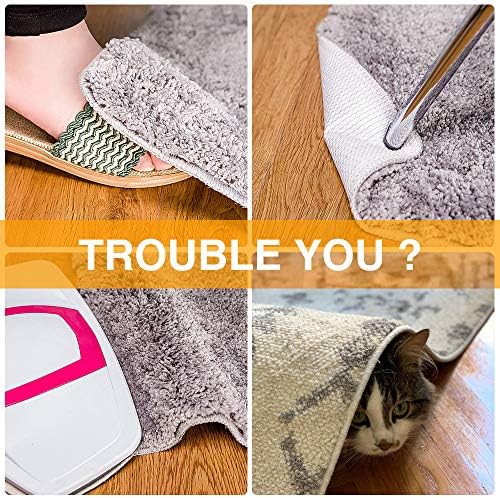 Home Techpro Rug Pads Grippers, 16 Pack Non Slip Washable Grippers for Rug, “Vacuum TECH” - New Materials to Anti Curling Rug Pad : Keep Your Rug in Place & Make Corner Flat and Easily Peel Off (16)