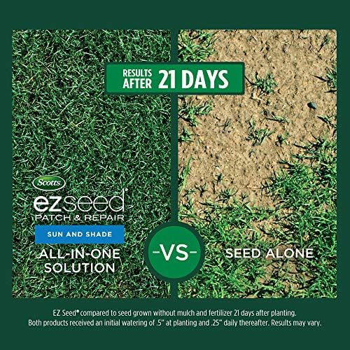 Scotts EZ Seed Patch & Repair Sun and Shade Mulch, Grass Seed, Fertilizer Combination for Bare Spots and Repair, 3.75 lb, Brown