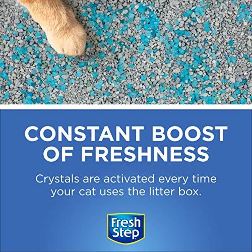 Fresh Step Cat Litter Crystals in Fresh Scent - Cat Litter Box Deodorizer - Combats Odors and Neutralizes Smells to Keep Your Home Clean, 15 Ounce - 3 Pack