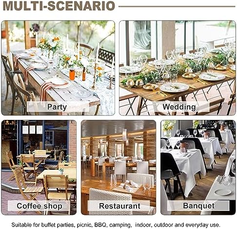 sancua 6 Pack White Tablecloth 60 x 84 Inch, Rectangle Table Cloth for 4ft Tables - Stain and Wrinkle Resistant Washable Polyester Table Cover for Dining Wedding Banquet Party Buffet Restaurant