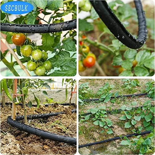 2025 Flat Soaker Hose 100 ft for Garden, 100' (50ft x 2) Linkable Drip Hose Diy Garden Irrigation System Saving 80% Water, Dual-layer Leak-free Design Water Hose with Holes