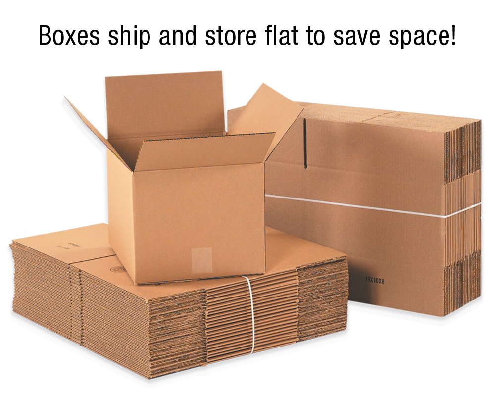 BOX USA 15 x 15 x 30 Corrugated Cardboard Boxes, Tall 15"L x 15"W x 30"H, Pack of 15 | Shipping, Packaging, Moving, Storage Box for Home or Business, Strong Wholesale Bulk Boxes