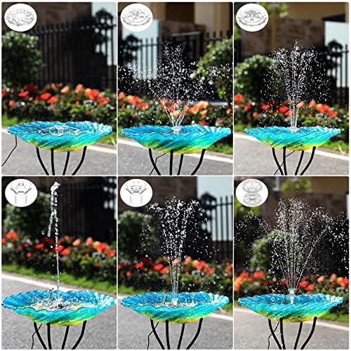 AISITIN 3.5W Solar Fountain Pump for Water Feature Outdoor DIY Solar Bird Bath Fountain with Multiple Nozzles, Solar Powered Water Fountain for Garden, Ponds, Fish Tank and Aquarium