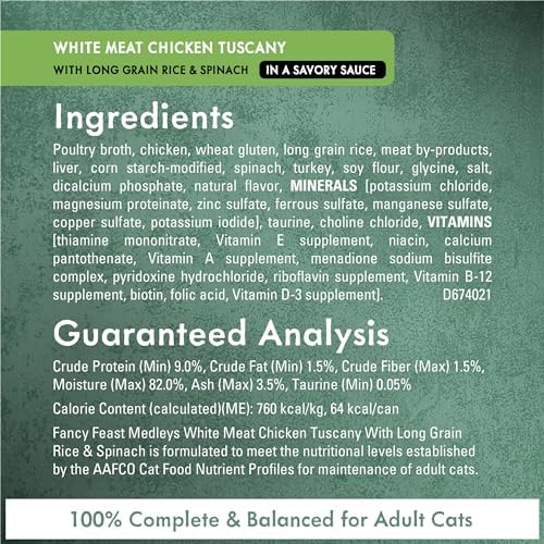 Purina Fancy Feast Wet Cat Food Variety Pack, Medleys White Meat Chicken in Sauce Collection - (Pack of 12) 3 oz. Cans