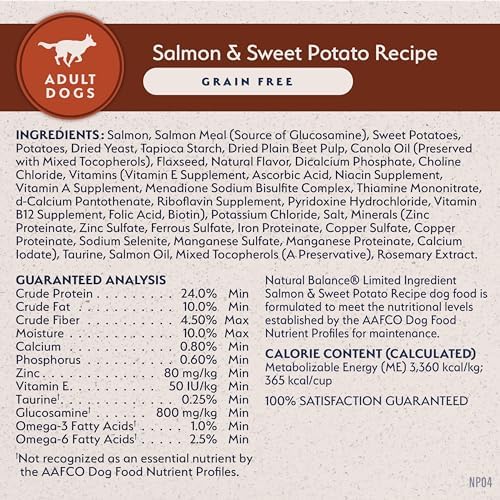 Natural Balance Limited Ingredient Adult Grain-Free Dry Dog Food, Salmon & Sweet Potato Recipe, 24 Pound (Pack of 1)