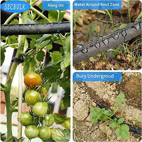 2025 Flat Soaker Hose 100 ft for Garden, 100' (50ft x 2) Linkable Drip Hose Diy Garden Irrigation System Saving 80% Water, Dual-layer Leak-free Design Water Hose with Holes