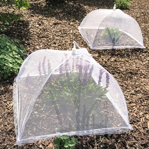 Simply Genius Large and Tall 17x17 Pop Up Mesh Food Covers - Umbrella Screen Tents for Outdoors, Parties, Picnics, BBQs - Reusable and Collapsible Food Tents (6 Pack)