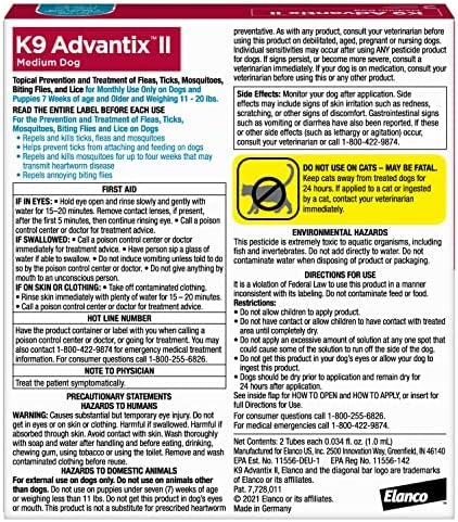 K9 Advantix II Medium Dog Vet-Recommended Flea, Tick & Mosquito Treatment & Prevention | Dogs 11-20 lbs. | 2-Mo Supply