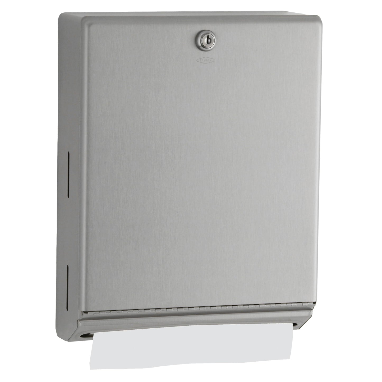 Bobrick B-262 Surface Mounted Paper Towel Dispenser - Stainless Steel Commercial Bathroom Towel Dispenser with Tumbler Lock 400 C-Fold or 525 Multifold Capacity