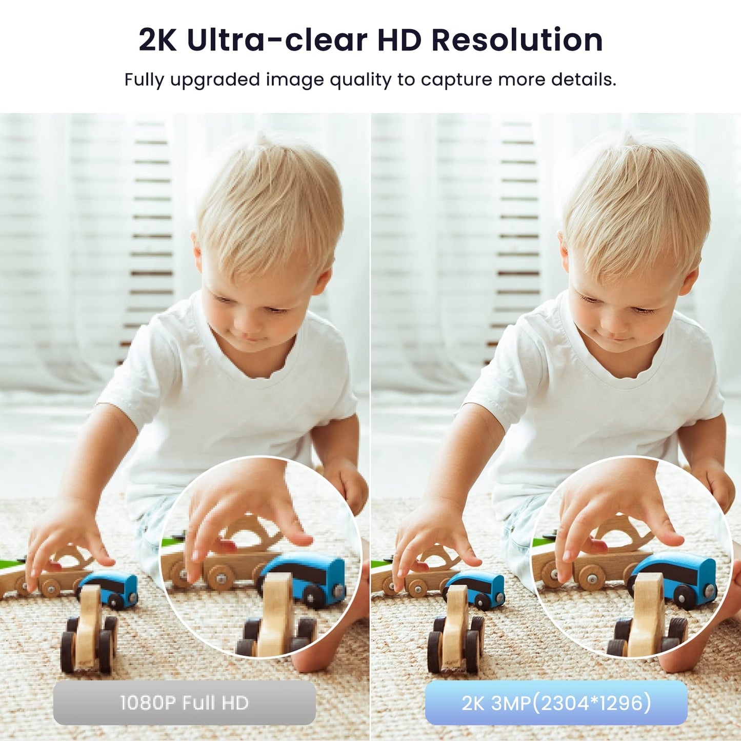 Indoor Cameras for Home Security 2K, Galayou Wireless Baby Monitor with Two-Way Audio, WiFi Cameras with APP for Phone, Smart Siren, Works with Alexa/Google Home(G7-4PACK)