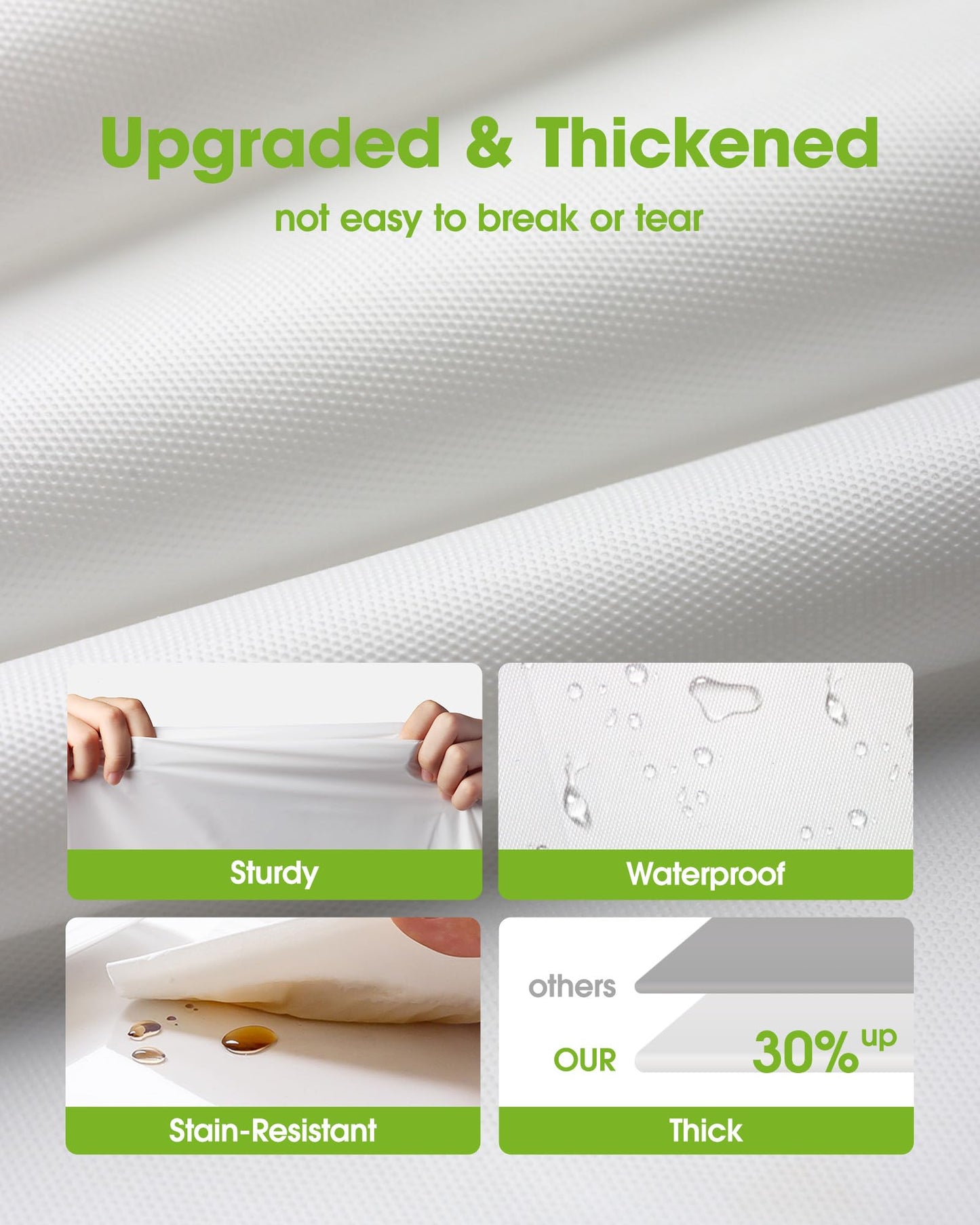Pureegg Plastic Table Cloth Disposable 10 Pack, 54 x 132 Inch Table Cloths, Party, Picnic, Wedding, Decorative Tablecloths, Rectangle, White Plastic Cover, Leakproof & Sturdy, White