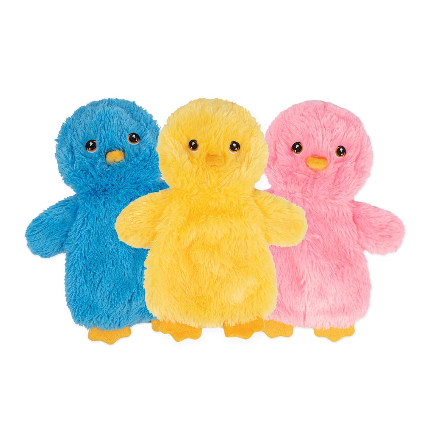 Best Pet Supplies Chicken Crinkle Plush Dog Toys for Interactive Play, Puppy and Senior Indoor Play, Colorful Chicken Toy Shape, Cute and Cuddly - Crinkle Chicken Bundle (Yellow, Pink, Blue)