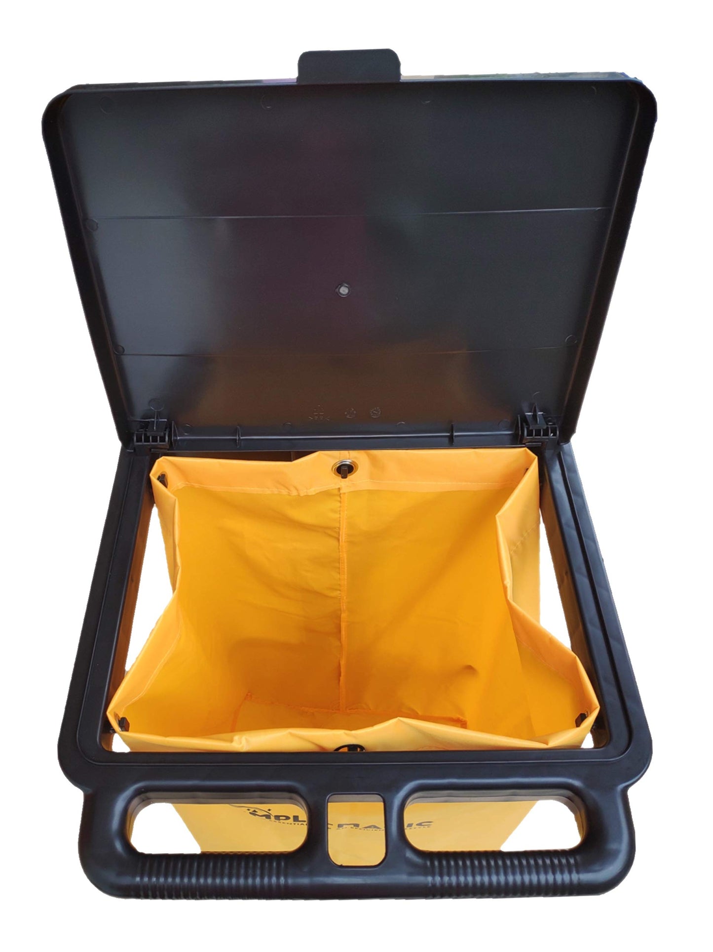 SIMPLI-MAGIC Janitorial Cart, 330 lbs Capacity – 3-Shelf Commercial Housekeeping Cleaning Cart on Wheels, 25 Gallon Bag with Lid – Stable, Smooth Movement