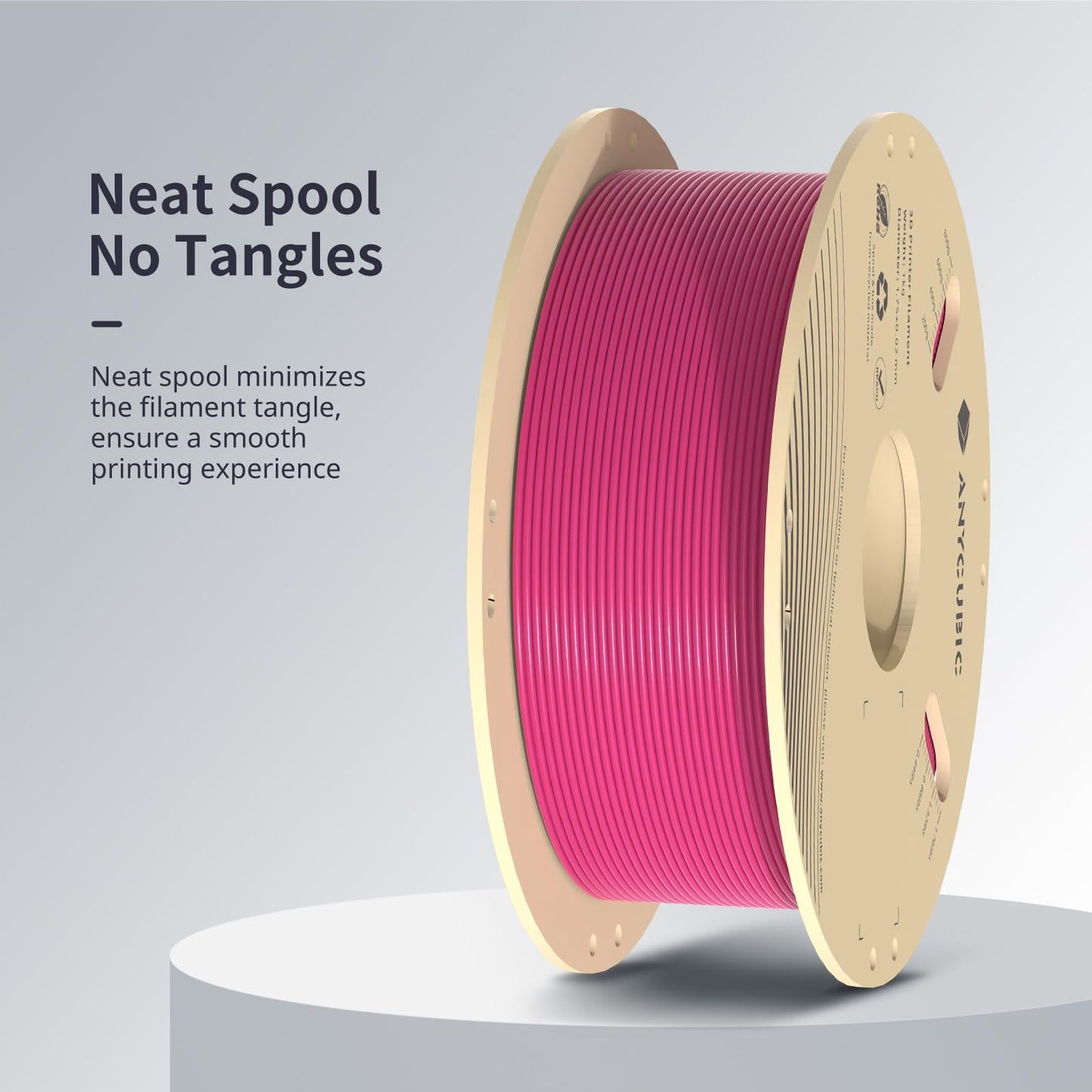ANYCUBIC 3D Printer Filament PLA 1.75mm, FDM Printer Filament 1kg Spool (2.2 lbs), Dimensional Accuracy +/- 0.02 mm (1kg, Magenta)