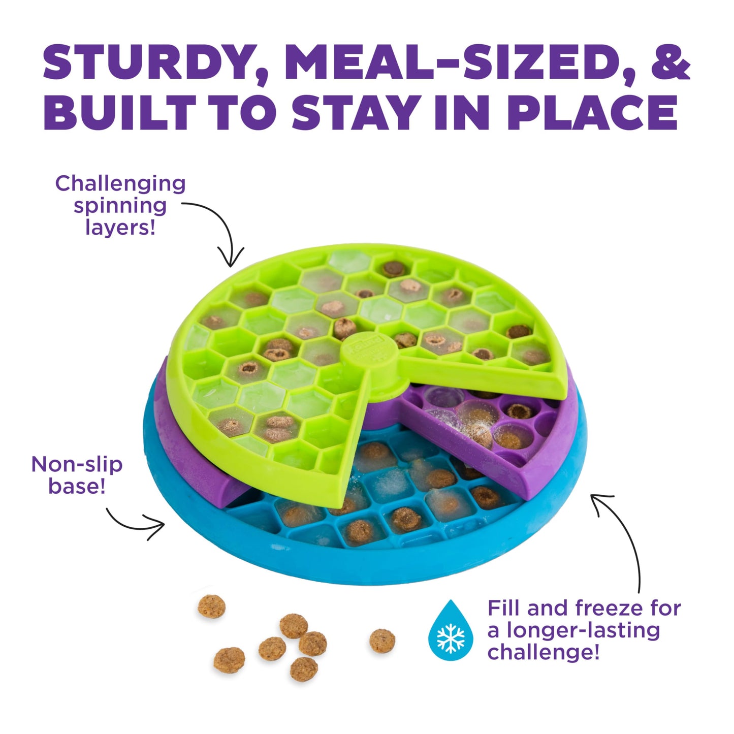 Outward Hound by Nina Ottosson Lickin’ Layers 3-in-1 Interactive Dog Feeder Puzzle, Lick Mat & Slow Feeder Bowl – Mental Stimulation Toy for Medium & Large Dogs