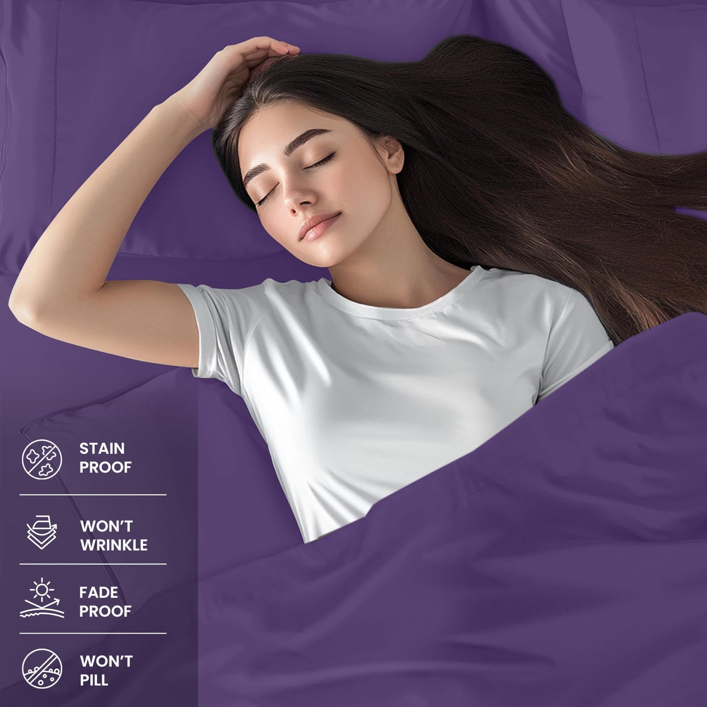Utopia Bedding Queen Sheet Set – 4 Piece Bed Sheets for Queen Size Bed, Soft and Breathable Microfiber, Includes 1 Fitted Sheet, 1 Flat Sheet and 2 Pillowcases (Egg Plant)