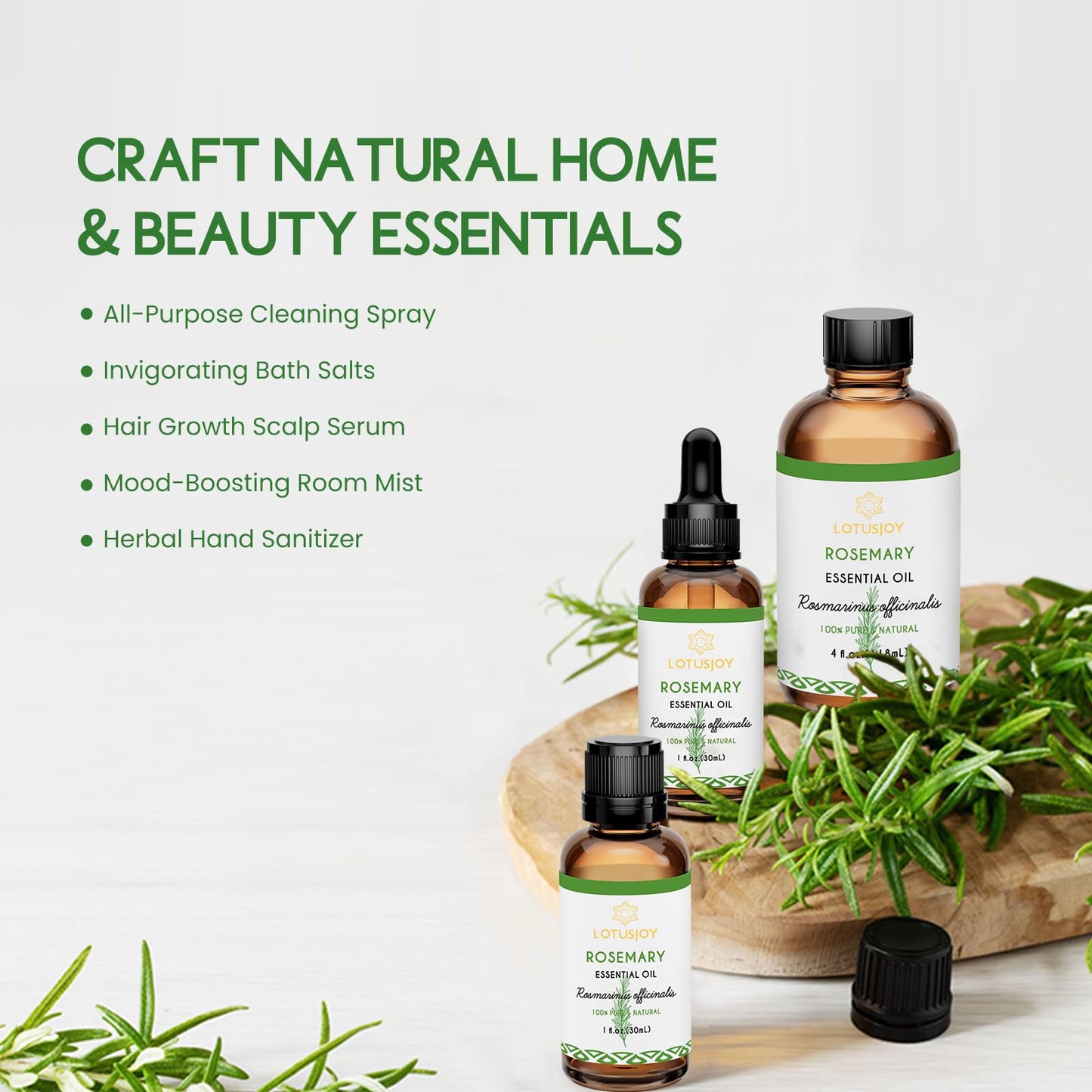 LOTUSJOY Rosemary Essential Oil - 30ml/1 Oz