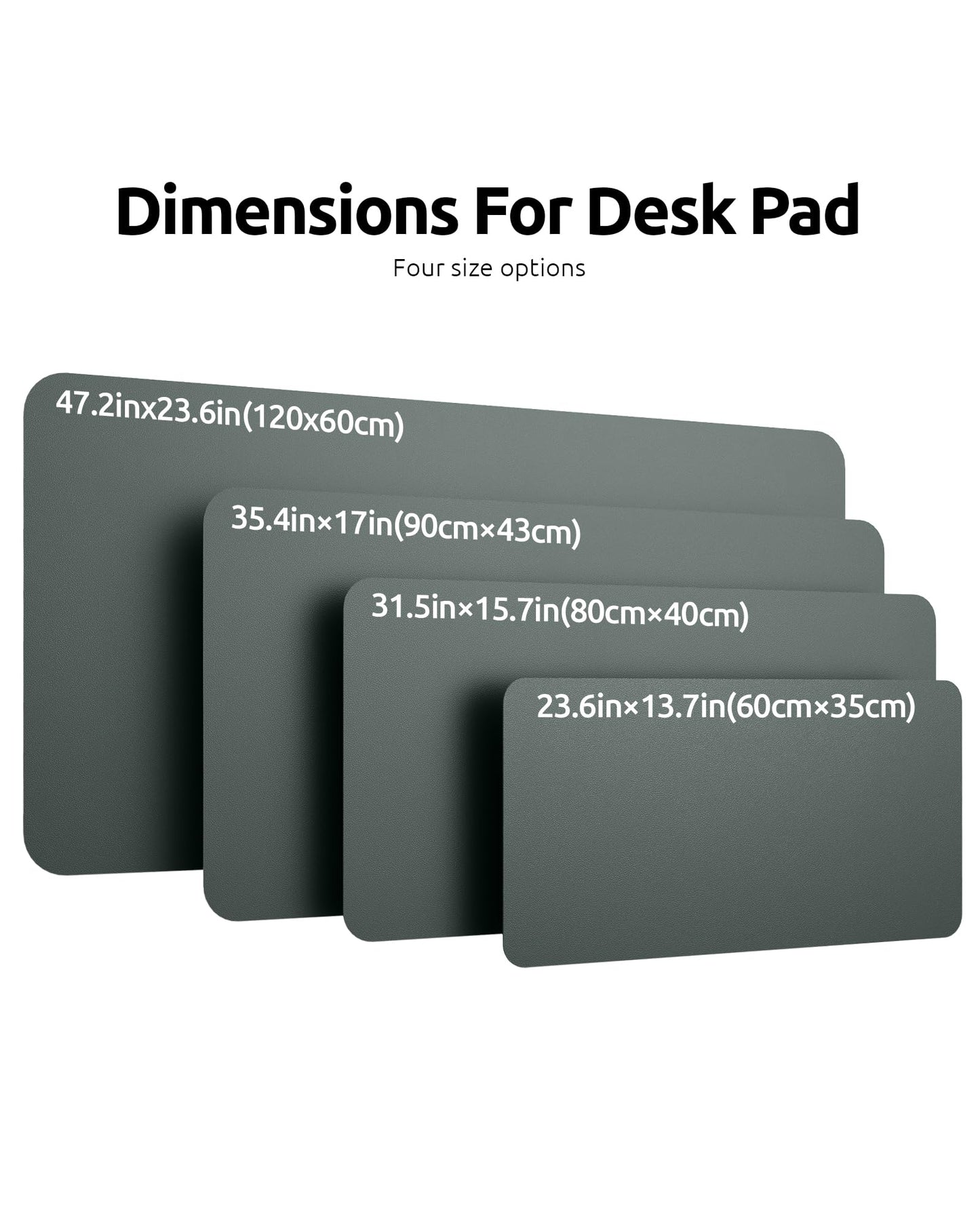 YSAGi Leather Desk Protector, Office Mat, Large Mouse Mat, Non-Slip PU Leather Blotter, Laptop Desk Pad, Waterproof Writing Pad for Office and Home (Dark Green, 47.2" x 23.6")