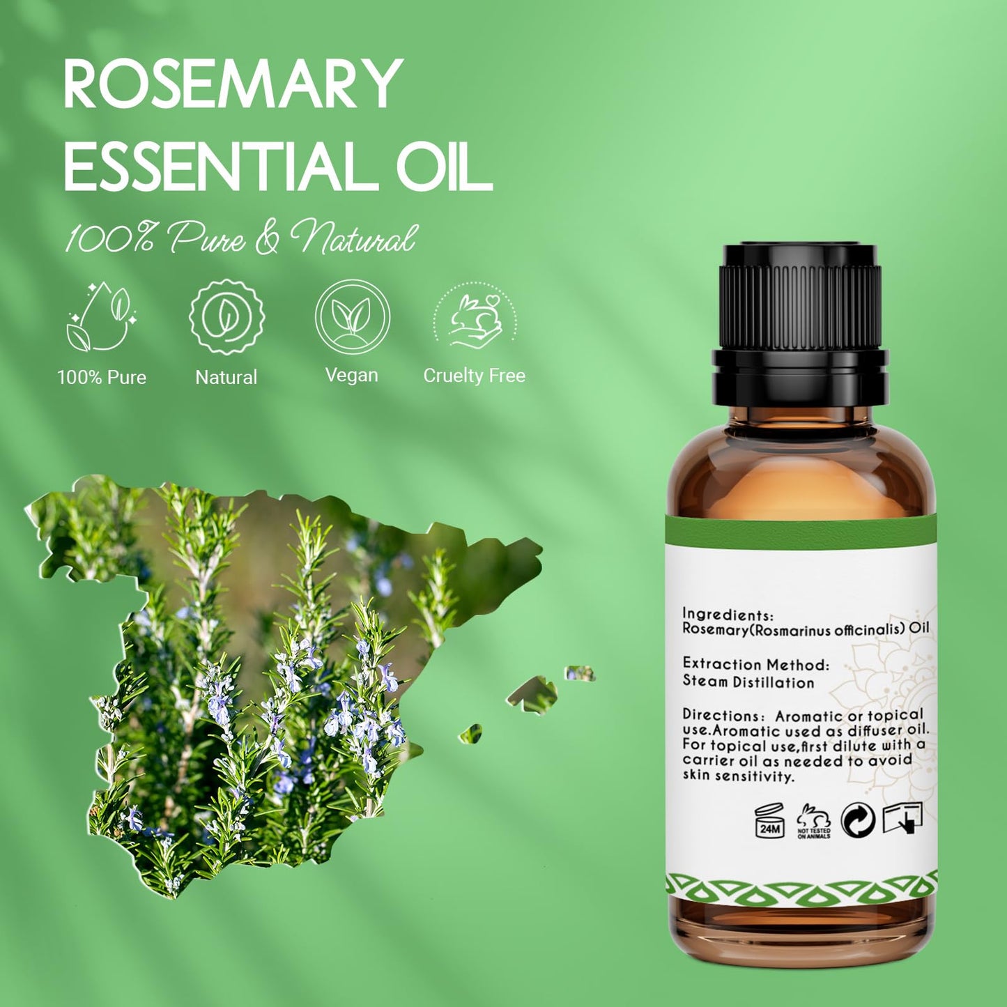 LOTUSJOY Rosemary Essential Oil - 30ml/1 Oz