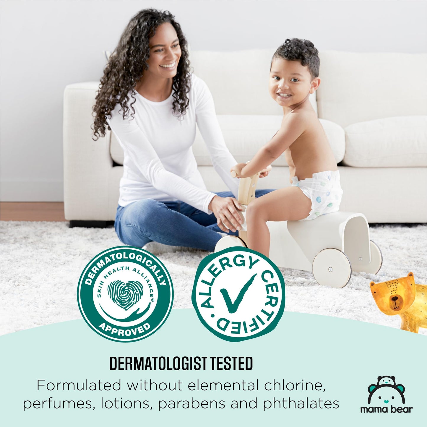 Amazon Brand - Mama Bear Gentle Touch Diapers, Size 4, 148 Count (4 packs of 37)