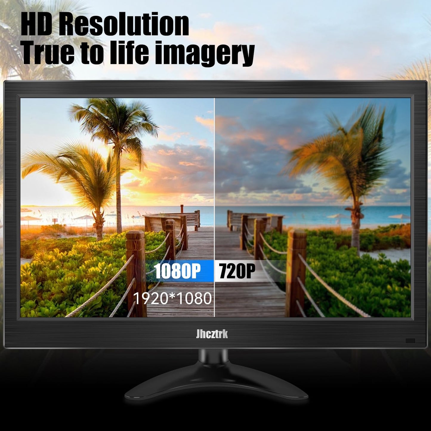 Jhcztrk 14 Inch Touchscreen Portable Monitor 1080P Touchscreen Display, 350cd/m², HDR, HDMI USB C, Built-in Speakers, VESA Compatible, Travelling Second Monitors for Laptops and Mobile Phones