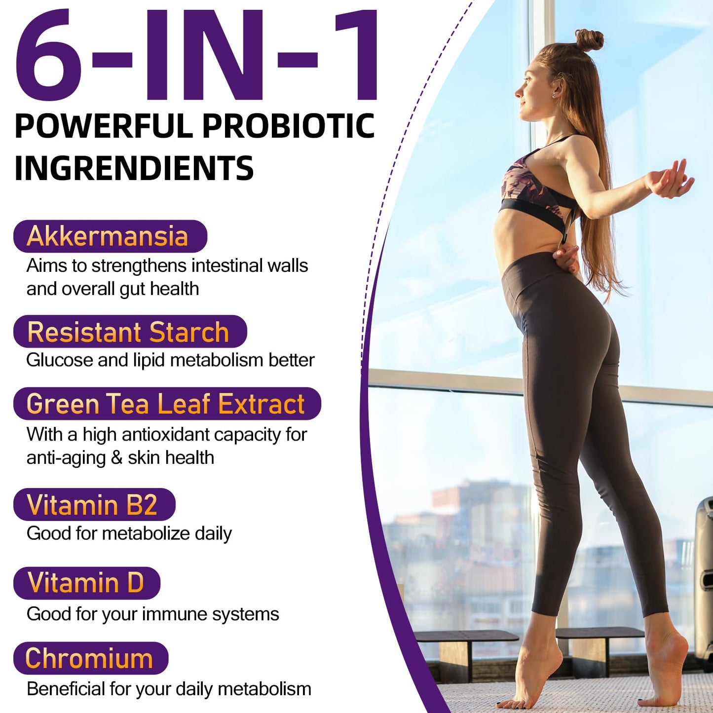 GLP-1 Supplement - 300 Billion AFU Akkermansia Muciniphila, Akkermansia Probiotic for Women & Men, for Boost GLP-1, Digestive, Gut, Immunity, Enhances Gut Lining Function & Intestinal Walls, 60 Count