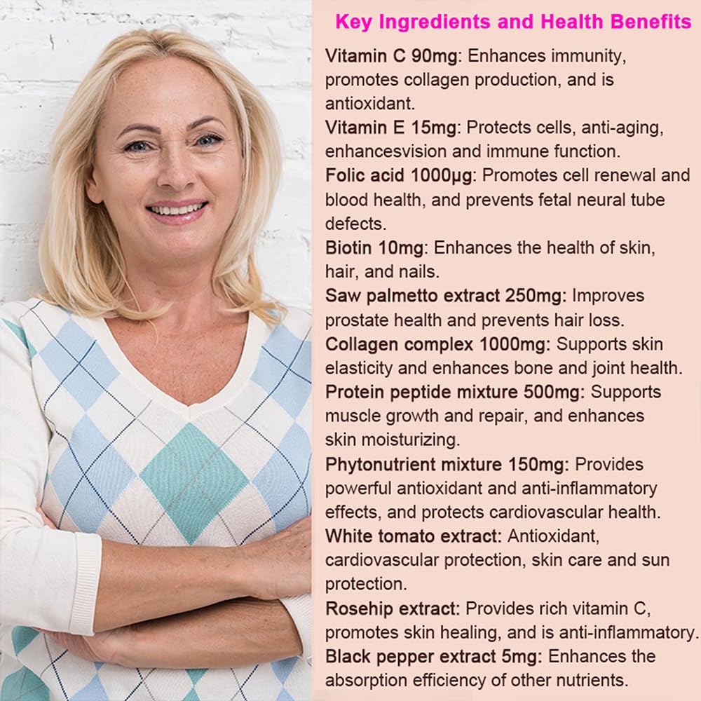 EGUOO Multivitamin for Women - Womens Multivitamin with Vitamin C, E, Biotin and Folic Acid Vitamins for Women - Womens Vitamins for Energy, Immune, Brain, Heart, Eye and Bone Health, 90 Capsules