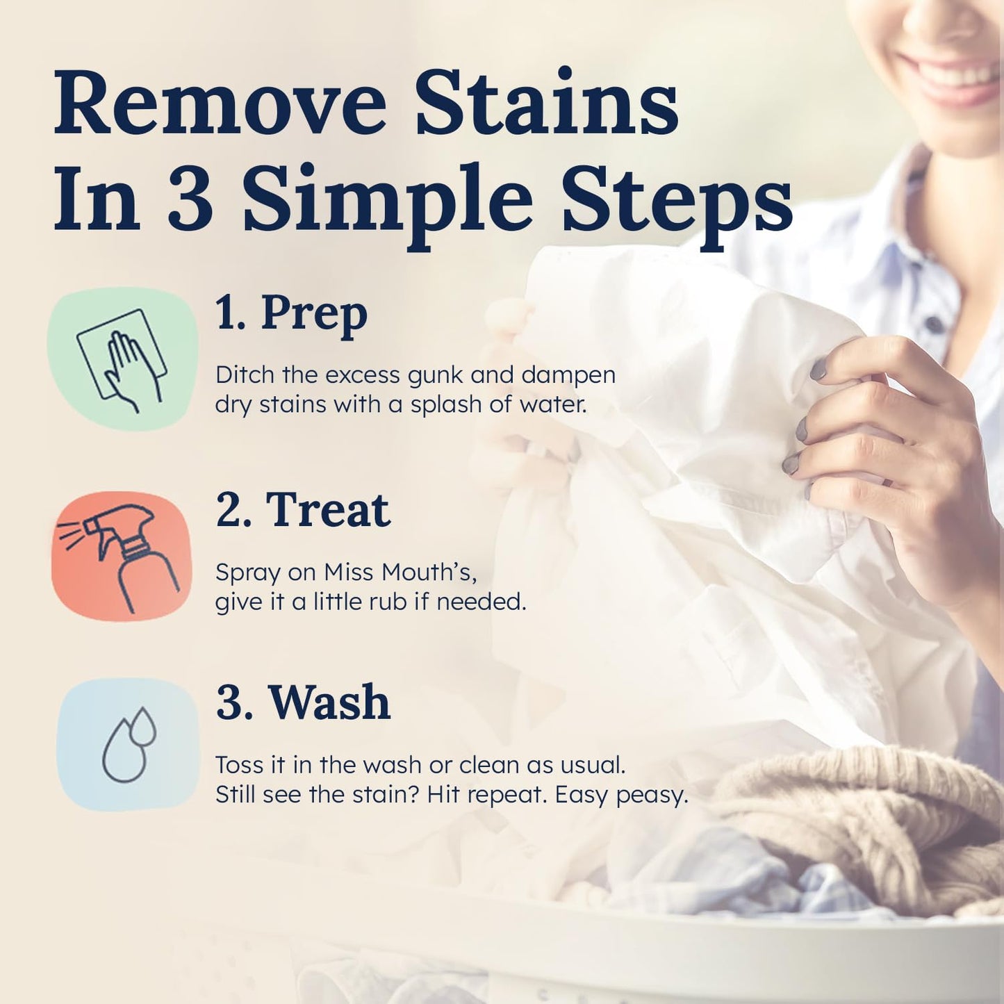 Miss Mouth's Messy Eater Stain Treater Spray - 4oz 3 Pack Stain Remover - Newborn & Baby Essentials - No Dry Cleaning Food, Grease, Coffee Off Laundry, Underwear, Fabric