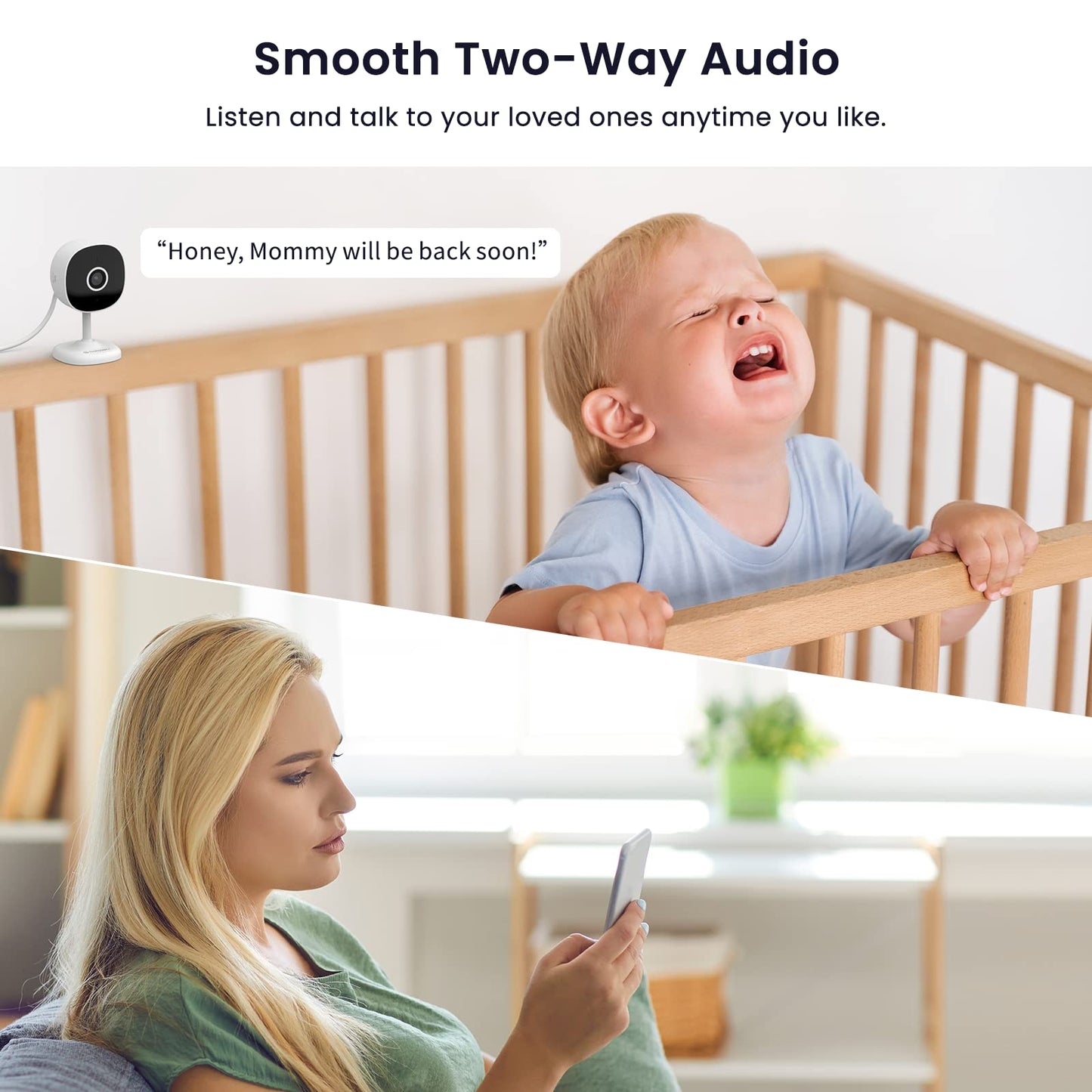 Indoor Cameras for Home Security 2K, Galayou Wireless Baby Monitor with Two-Way Audio, WiFi Cameras with APP for Phone, Smart Siren, Works with Alexa/Google Home(G7-4PACK)