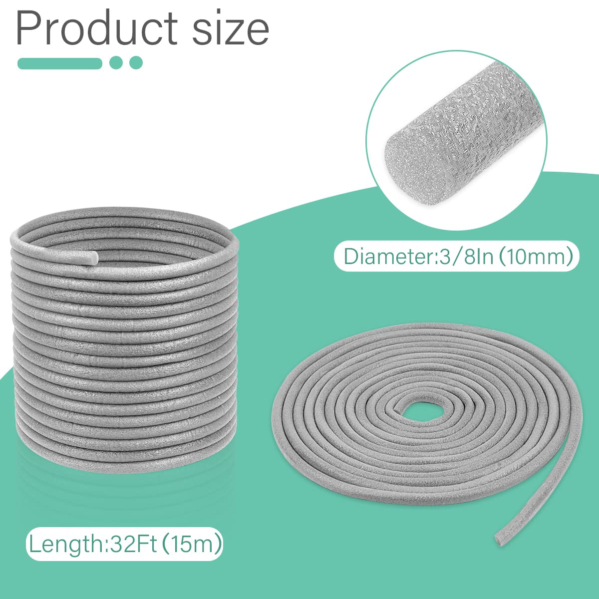 Storystore Backer Rod Foam Caulk Saver for Gap and Joint Concrete Filling Gray (3/8" Diameter x 49' Length)