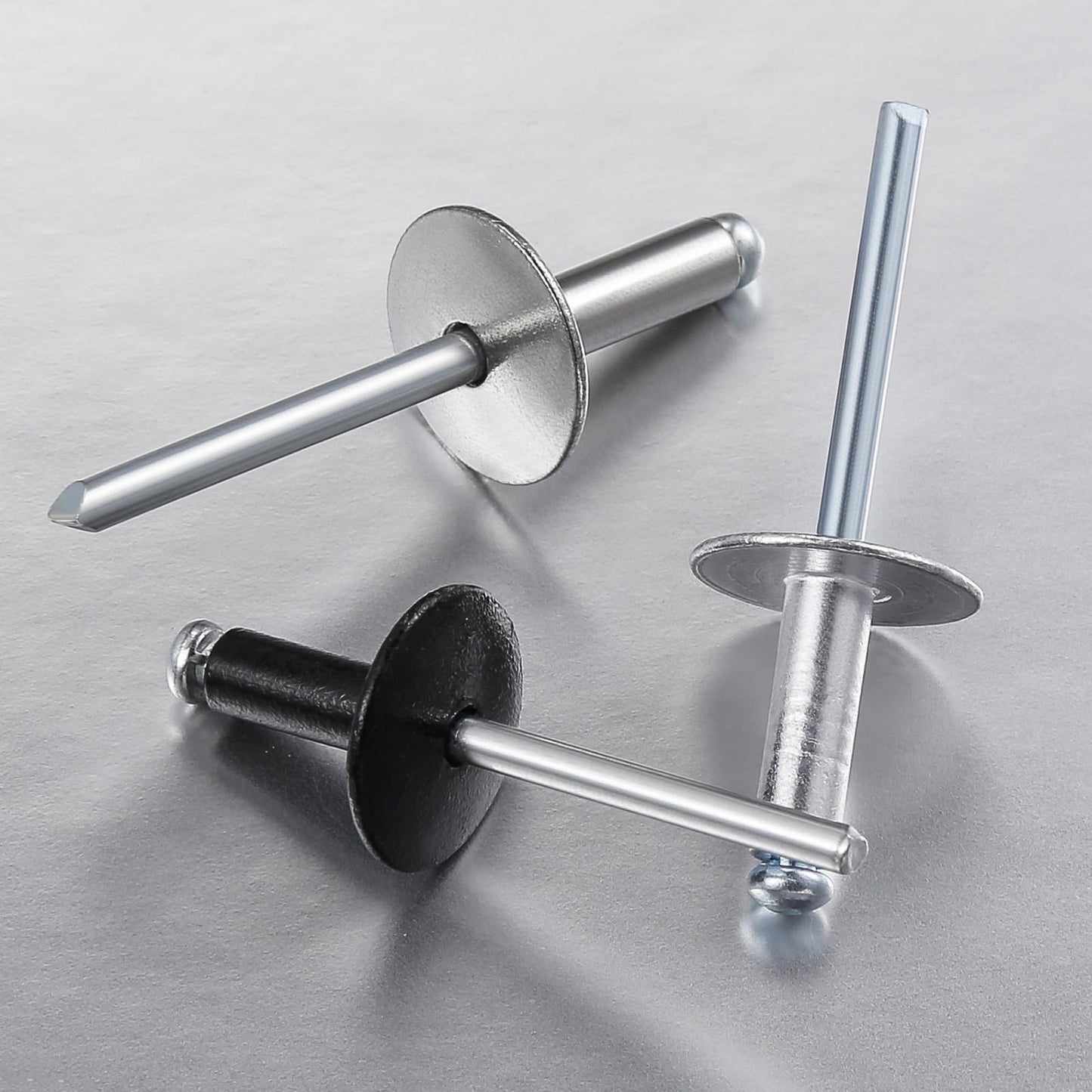 Wensilon(150 pcs) 3/16 * 5/8" Large Cap Open End Black Aluminum Blind Rivets,5 * 16 Blind Rivet