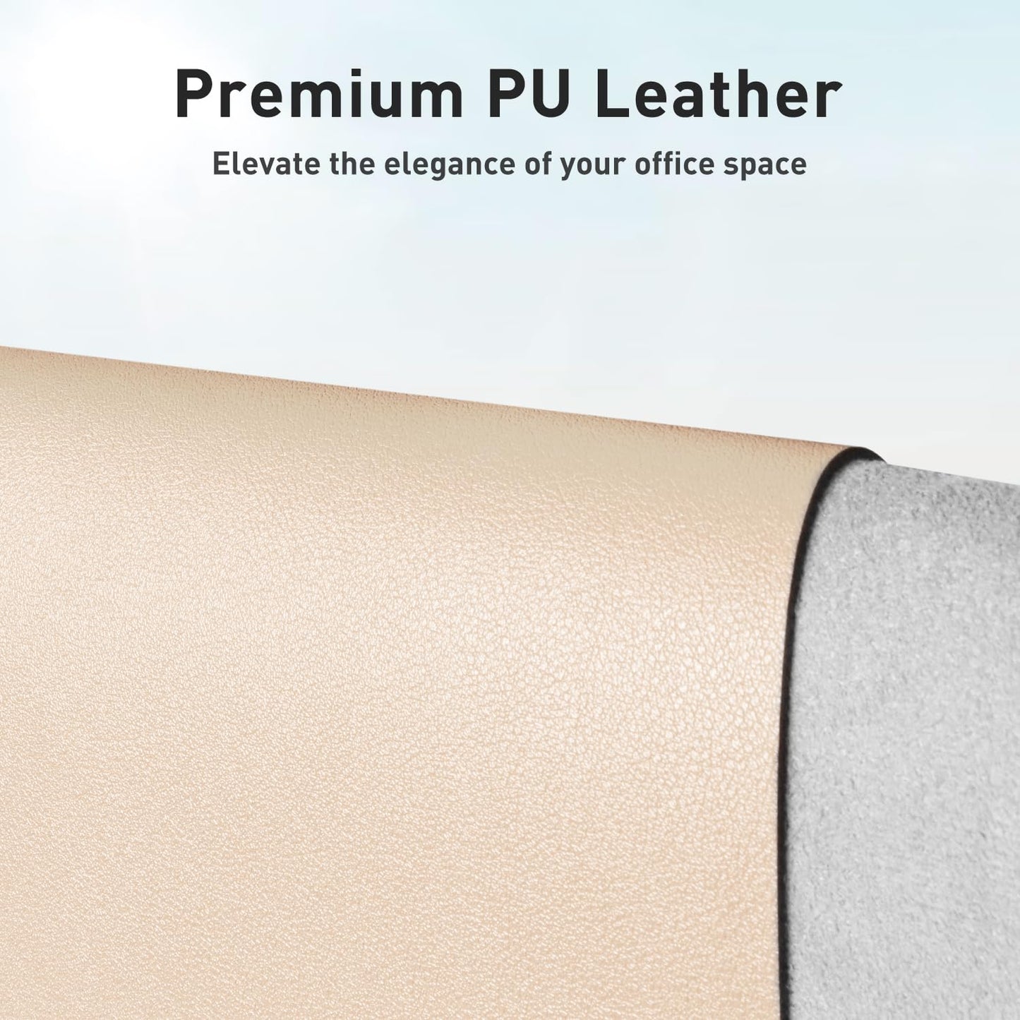 Aothia Large PU Leather Desk Pad Protector – Non-Slip Mouse Pad & Writing Mat for Office/Home, Waterproof, Easy to Clean (48" x 17", Soft Peach)