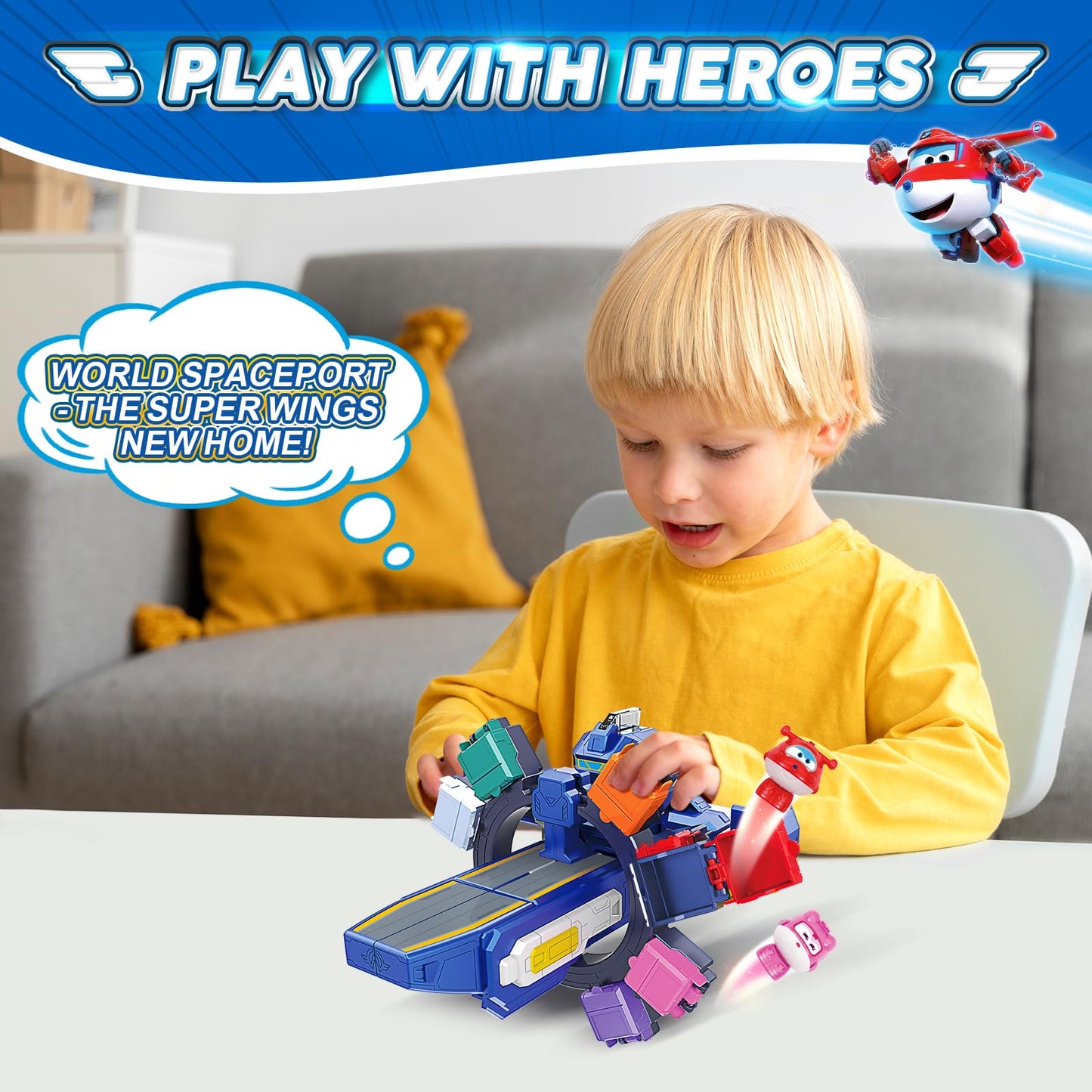 Super Wings Transforming Toys, 10 inch World Aircraft Transform Figures Toys, 3 in 1 Mode Rescue Bots Action Figure Toy Figures for 4-8 Year Old Boys, Plane Toy for Toddlers Kids Age 4 5 6 7 8