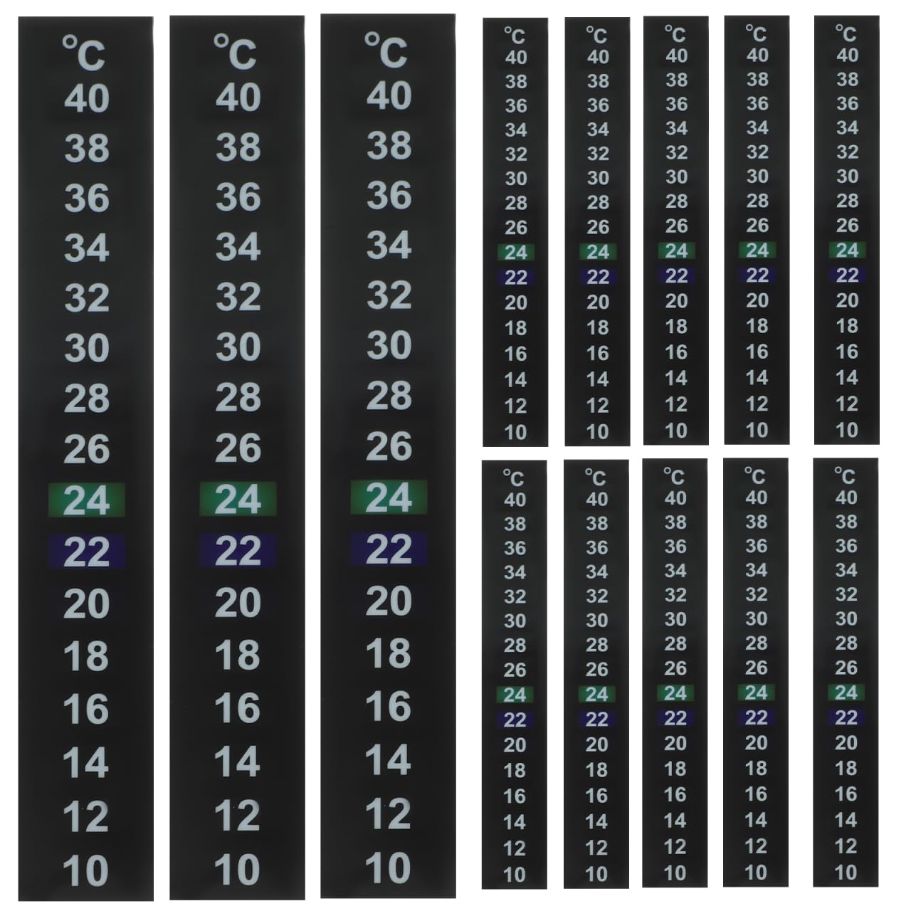 FRCOLOR 30Pcs Aquarium Thermometer Indoor Fish Tank Thermometer Sticker Discoloration Liquid Crystal Temperature Strips Adhesive Home Use