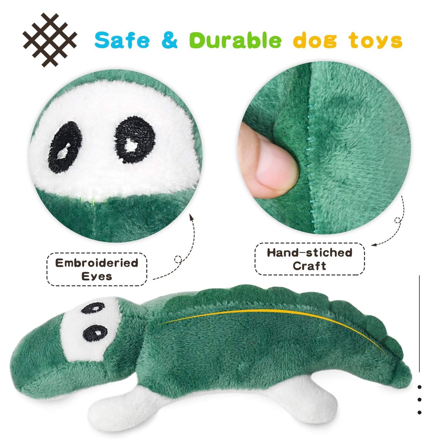 LEGEND SANDY Squeaky Dog Toys for Puppy Small Medium Dogs, Stuffed Samll Dog Toys Bulk with Plush Pet Doggie Toy Set, Cute Safe Pet Chew 12 Pack for Puppies Teething