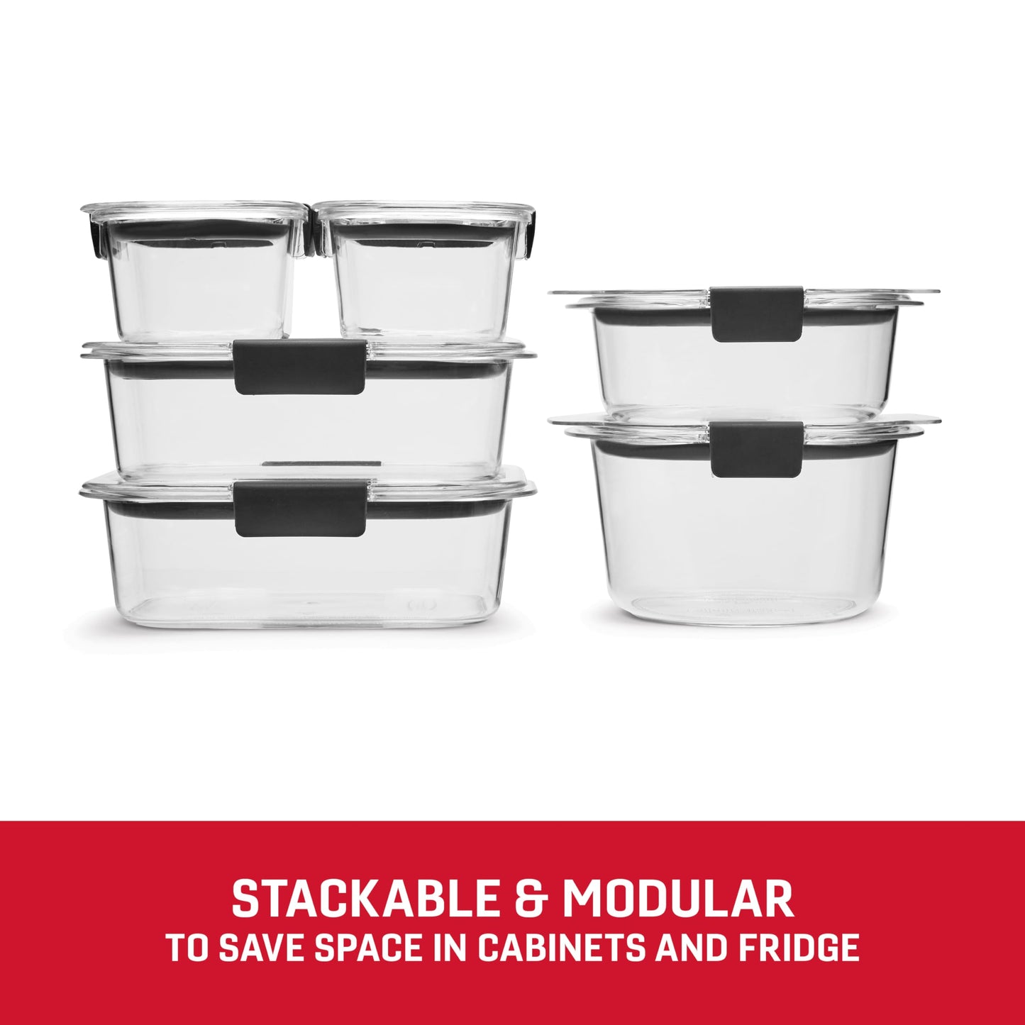 Rubbermaid Brilliance® Round and Rectangular Leak Proof Food Storage Containers, 12 Piece Set