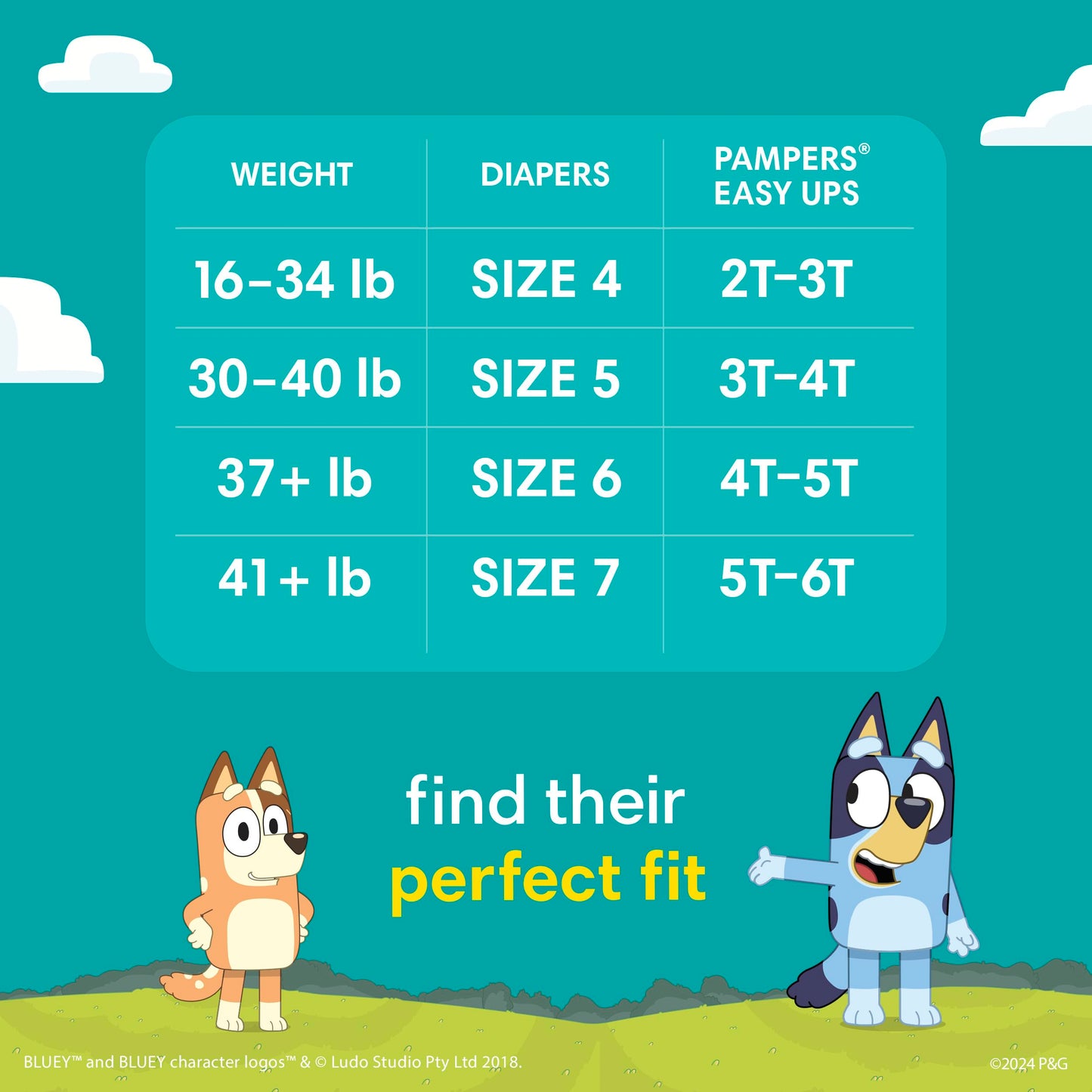 Pampers Training Pants - Easy Ups Boys & Girls Bluey - Size 2T-3T, 140 Count, Children's Potty Underwear (Packaging May Vary)