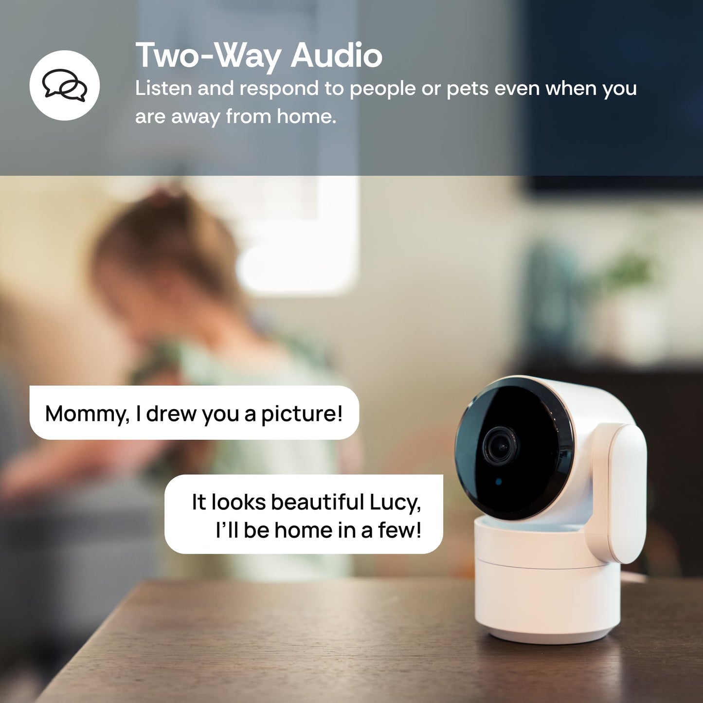 Luna Cameras for Home Security Indoor, Advanced AI Motion Detection, 360° Pan/Tilt, Plug-in, Night Vision, 2.4GHz Wi-Fi, 2-Way Audio, Nanny Pet Dog Camera with Phone App (Black)