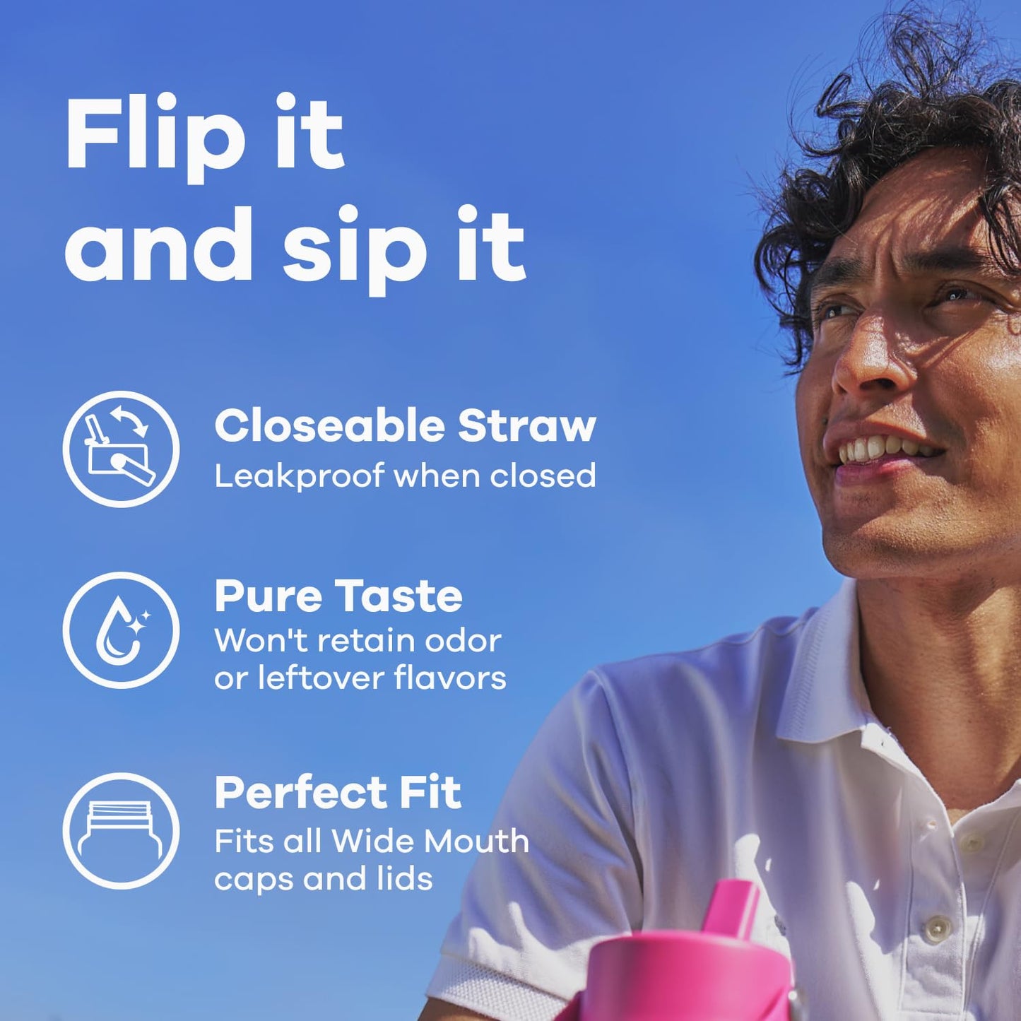 Hydro Flask 40 Oz Wide Flex Straw Cap Bottle - Insulated Stainless Steel - Wide Straw Lid, Non Spill, Leakproof in Reef