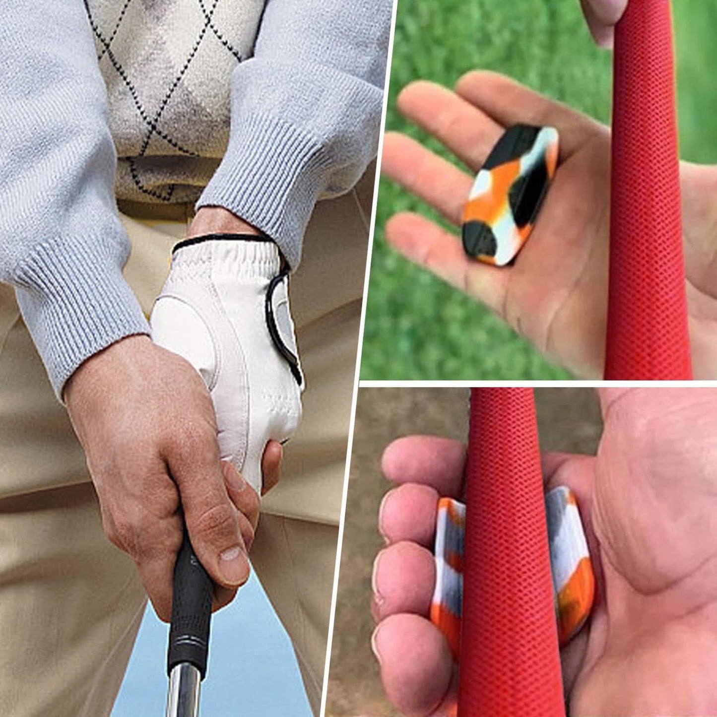 T- grip golf Training Aid,Anti-Slip Comfortable Grip Pad for Swing Practice,Golf Training Aid Accessories for Men & Women,Correct Posture Golf Club Swing Grip Pad (1Set)