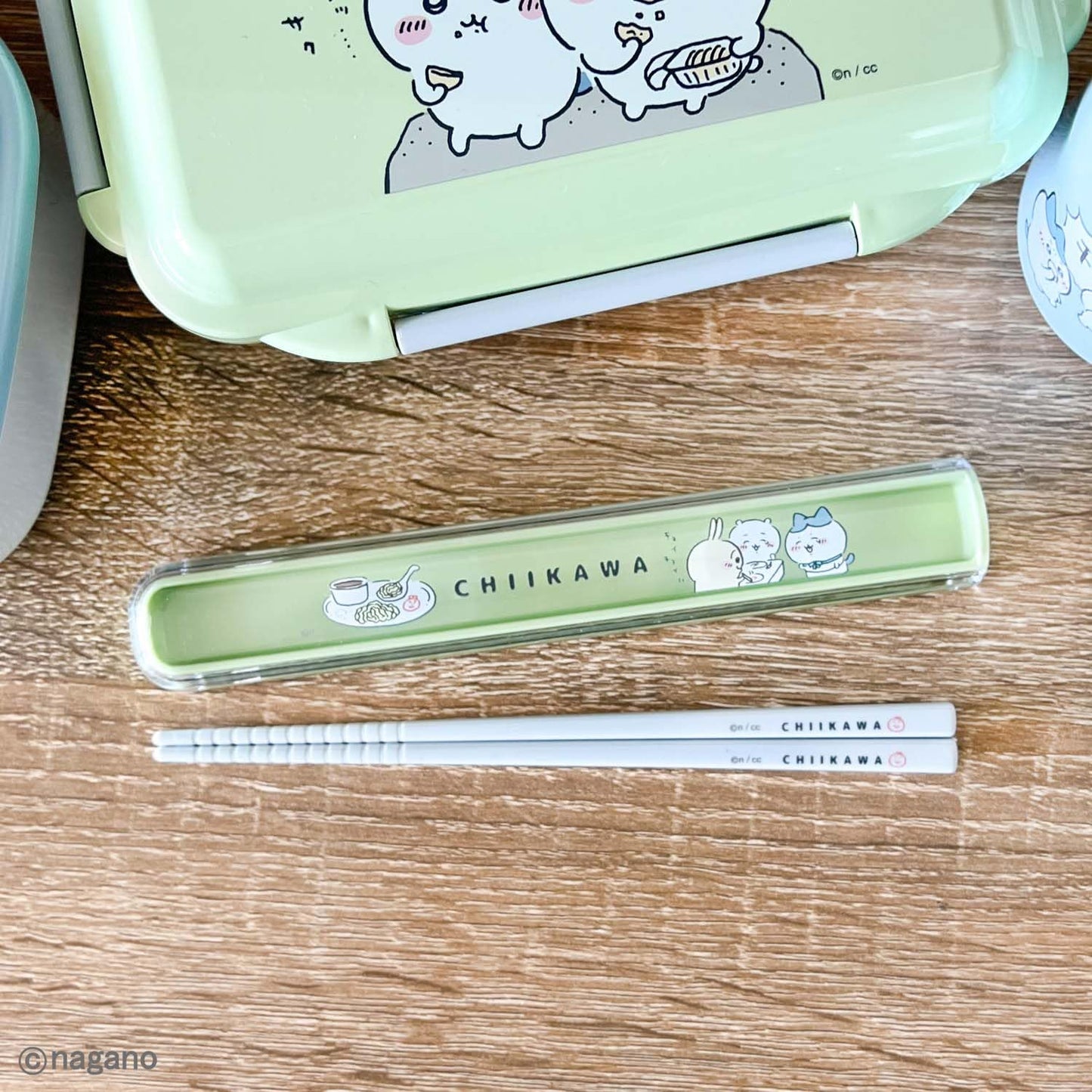 OSK Chiikawa Pull Lid Chopsticks Case Set, 6.9 x 1.1 x 0.6 inches (175 x 27 x 15 mm), Plastic HS-11