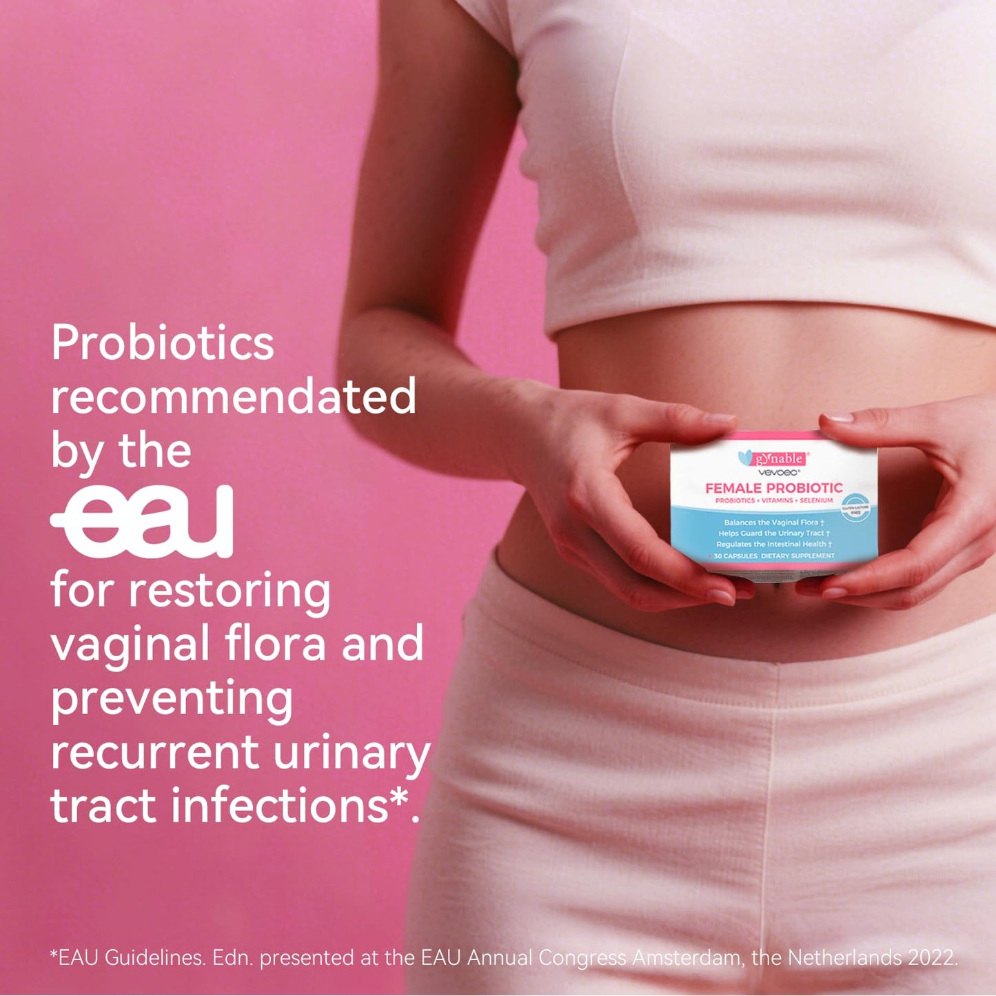 Vevoec Gynable Vaginal Probiotics for Women,Female Probiotic for pH Balance with Lactobacillus 5 Billion CFU Probiotics Blend,Selenium-Vitamin D3,Promote Healthy Vaginal Odor & Vaginal Flora,30 Count